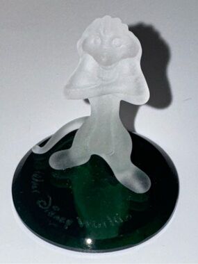 Vtg Disney Arribas Brothers Timon The Lion King Frosted Glass Figure Green Base